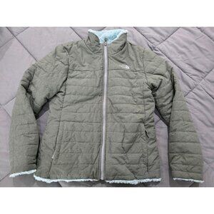 The North Face Girls' Reversible Mossbud Swirl Jacket Size 18 Soft Blue Gray